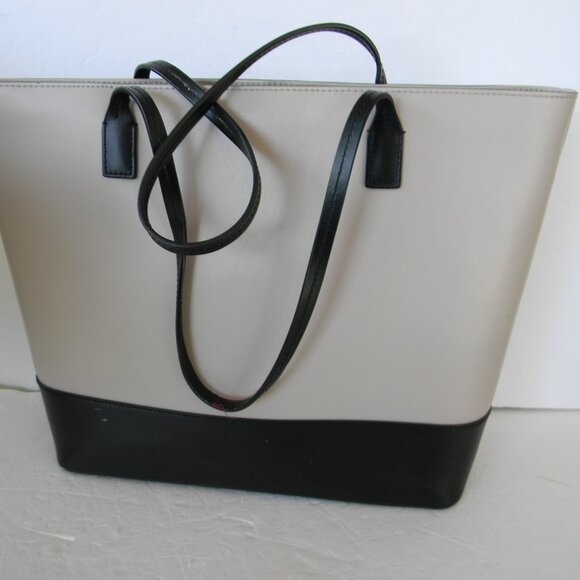 Kate Spade Sawyer Street LARGE COLORBLOCK CREAM/BLACK LEATHER TOTE - Picture 5 of 9